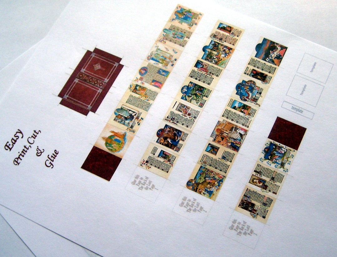 Medieval Manuscript Printable Book Miniature Illustrated Book Dollhouse ...
