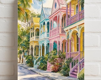 The Island Times Vintage Row Houses Poster | Rolled Poster