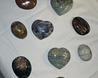 Coeur, sculptures, océan, jaspe, quartz, cristal, gemme, pierre