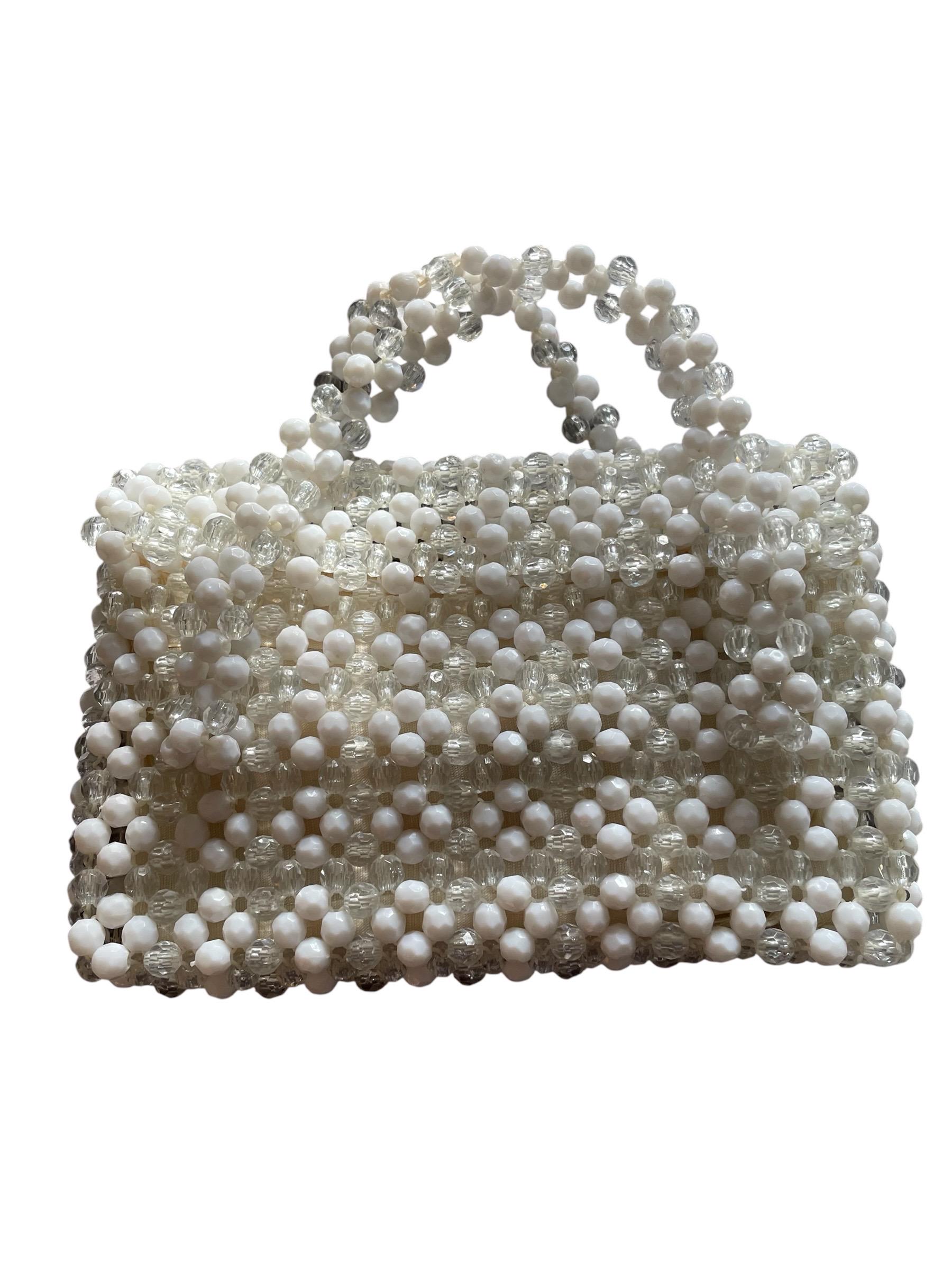 1950年代、60年代のヴィンテージ、ホワイト/クリア、ハンドメイド