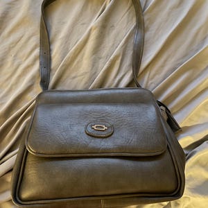 NWT Vintage 1980s gray leather shoulder bag