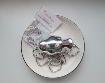 Silver Barbed Wire Heart Hoop Earrings: Clip On or Pierced