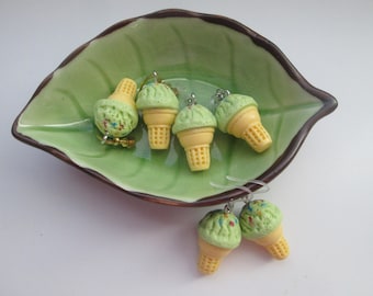 Resin Ice Cream Cone Earrings: Clip On or Metal Free Earwire