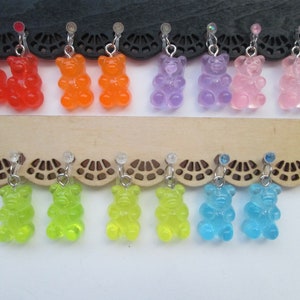 Gummy Bear Candy Invisible Clip On Earrings