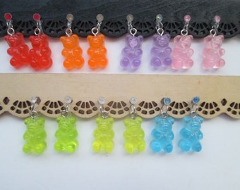 Gummy Bear Candy Invisible Clip On Earrings