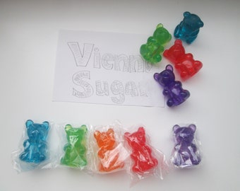 Set of 5 Scented Gummy Bear Candy Pencil Eraser Functional Art Drawing Supplies