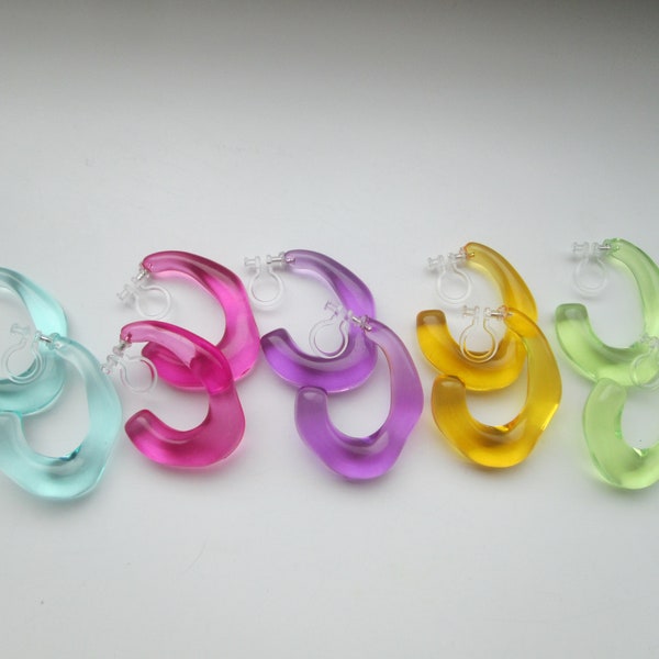 Plastic Hoop Earrings Etsy