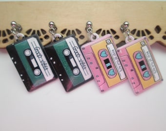 Cassette Tape Clip On Earrings: 90s Nostalgia, Metal-Free Option