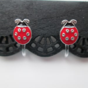 Ladybug Invisible Clip On Earrings