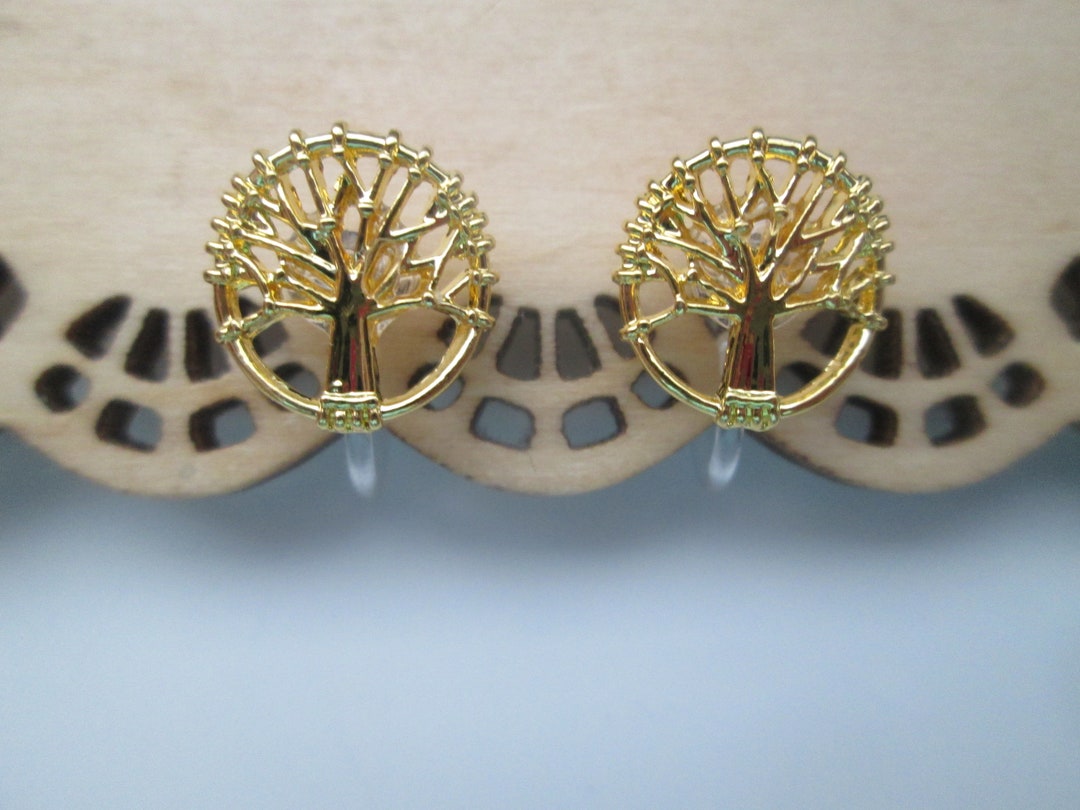 Gold Tree Invisible Clip on Earrings - Etsy