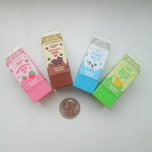 Gomme à effacer en carton de lait, chocolat, fraise, banane ou blanc ordinaire