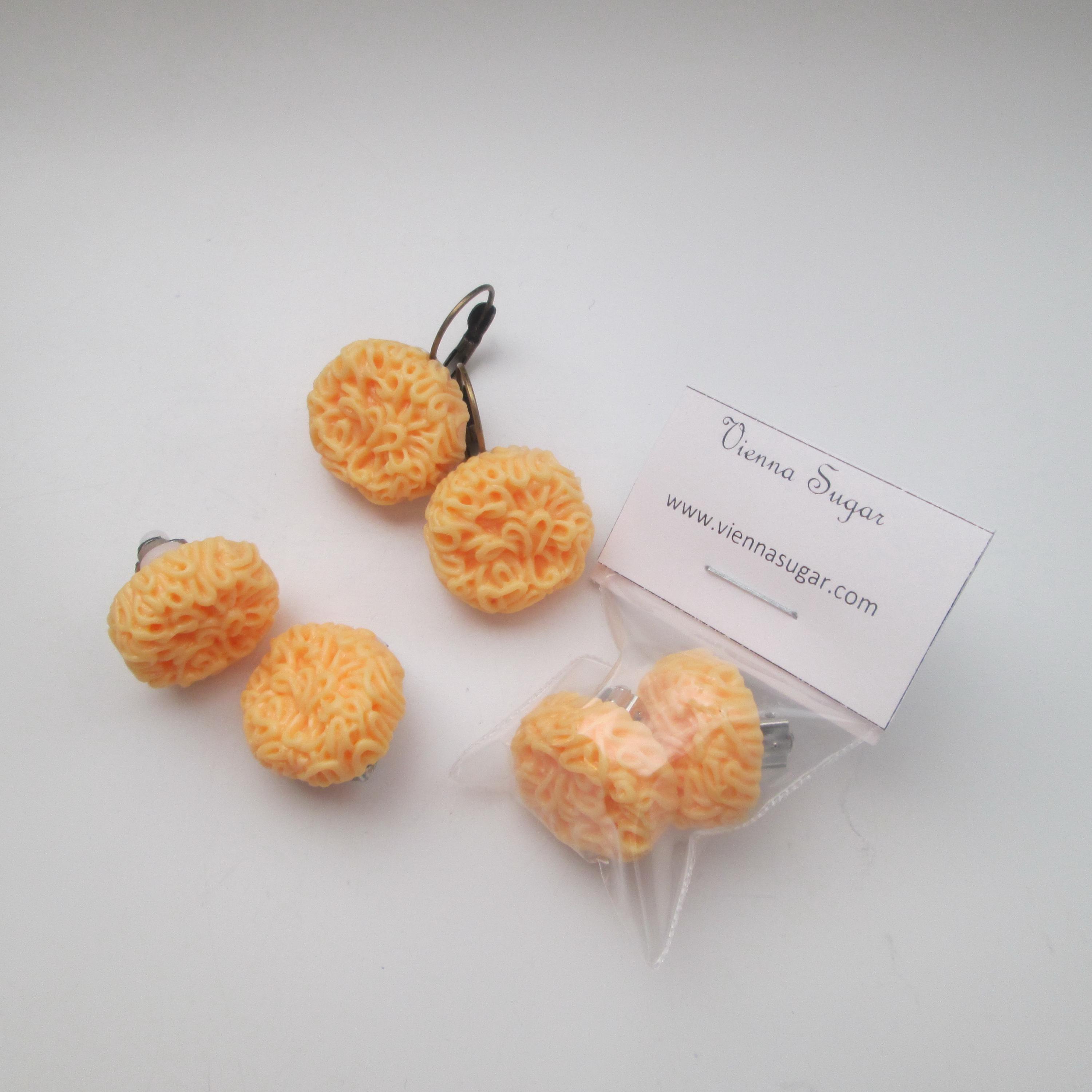 Ramen Noodle Clip On or Pierced Earrings