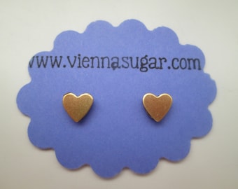 Tiny 7 mm Gold Heart Invisible Clip Earrings