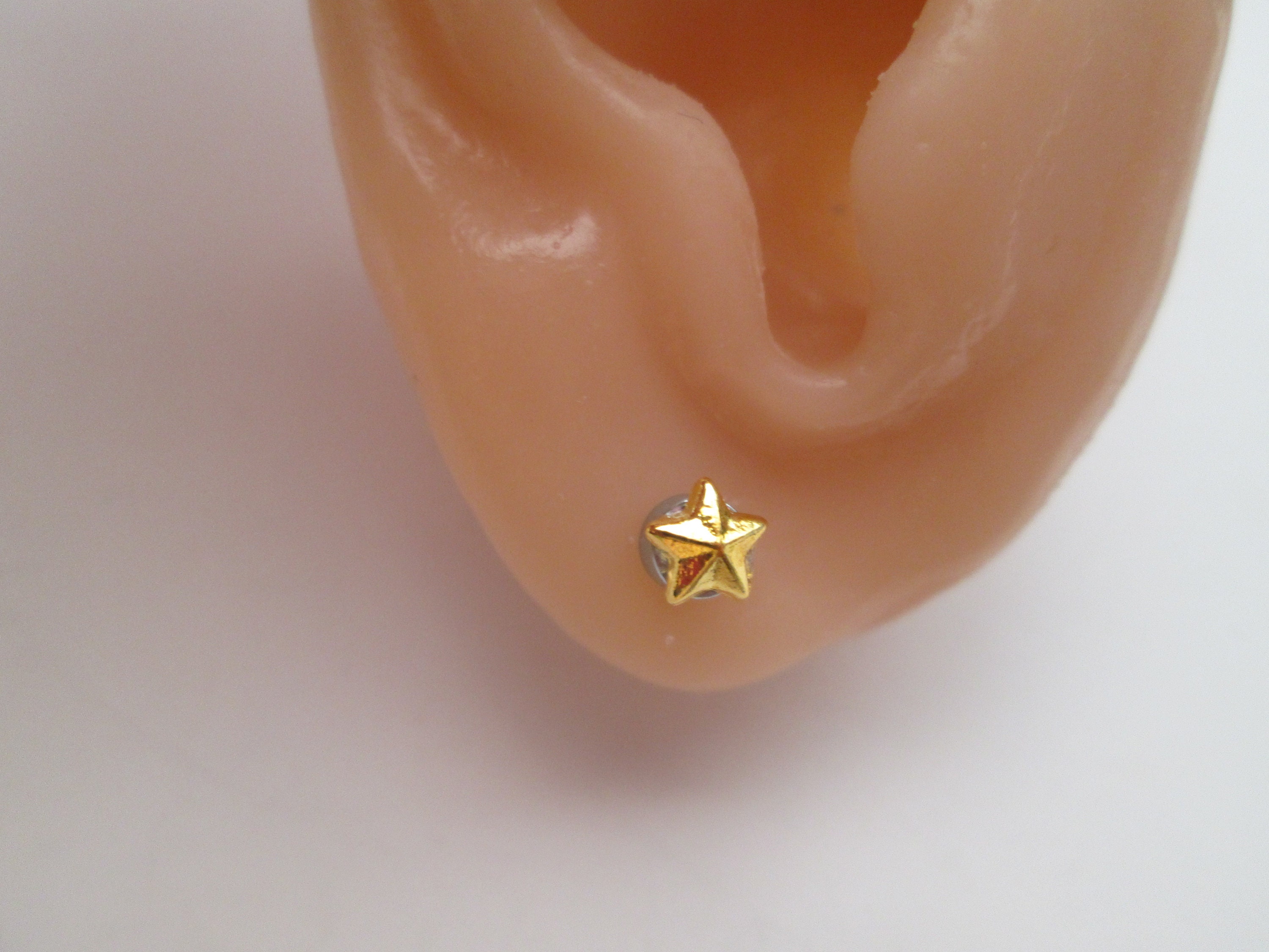 Tiny Gold Star Earrings Etsy
