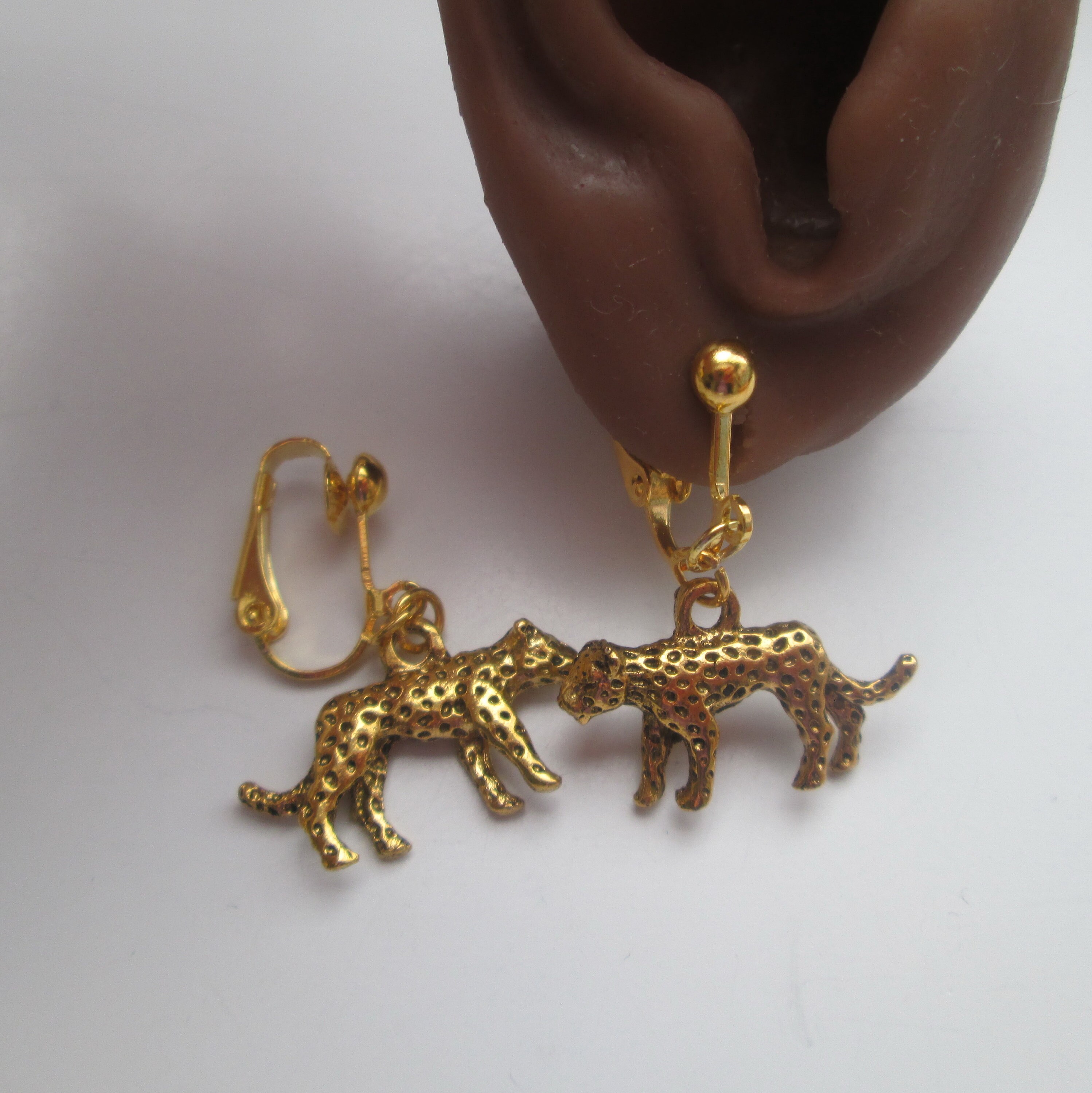 Jaguar Clip Earrings