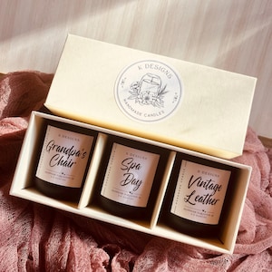 Best selling mini candle trio hand poured deluxe satin soy wax candles