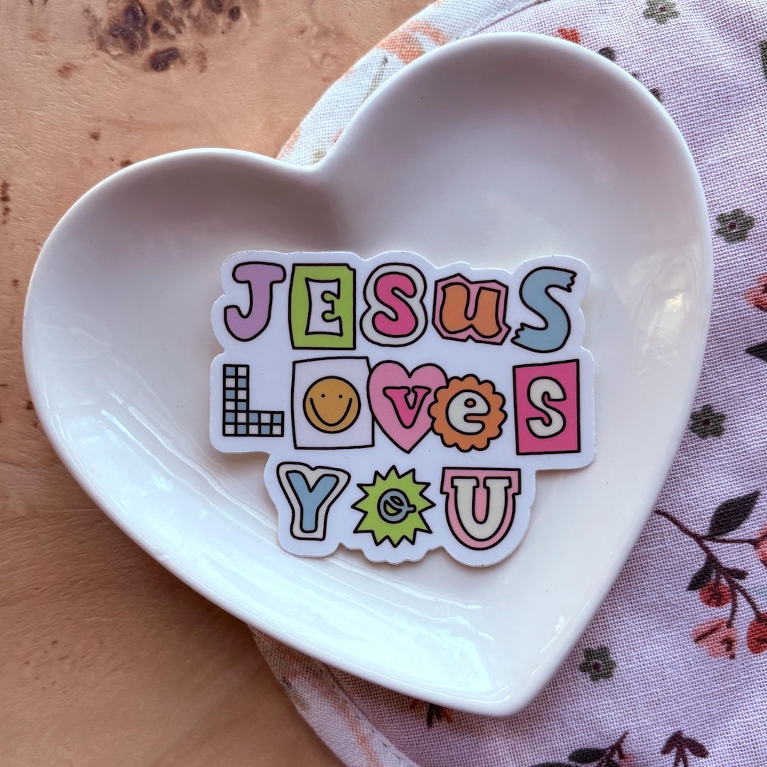 Jesus love you waterproof vinyl sticker