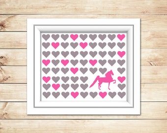 Horse Printable Art, Wall Art American Saddlebred Love INSTANT DOWNLOAD 8"x10" Printable Art