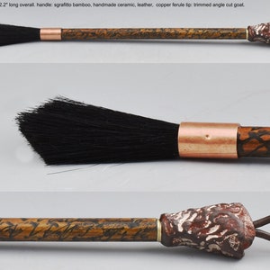 Handmade artists brush calligraphy, sumi, drawing, painting one of a kind B436 12&quot; long.