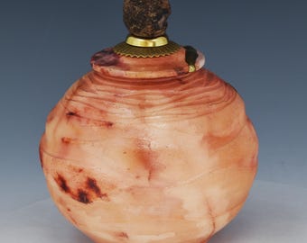 Sagger fired stoneware urn B320