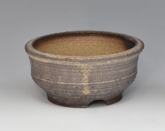 Miniature stoneware bonsai planter 1 - matte textured glaze.