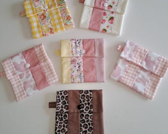 Quilted Sanitary Pad Pouch, Cotton Period Pouch, Feminine Hygiene Bag