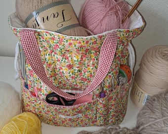 Knitting Project Bag – Padded Cotton