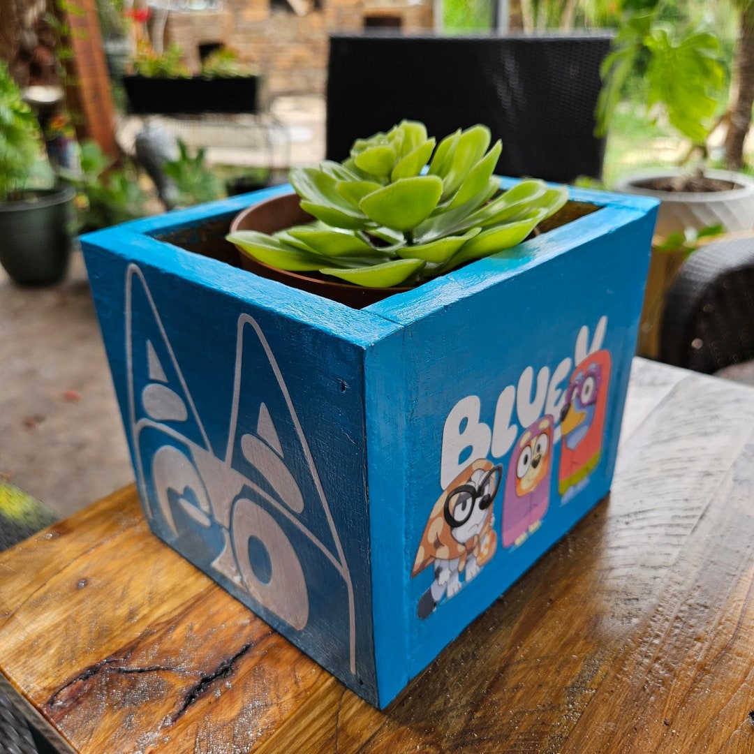 Bluey Planter With Bluey Bingo and Muffin Desk Plant Planter Pot Etsy