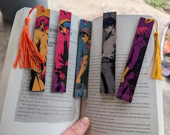 Saja Boys wooden bookmarks color and engraved set of five bookmarks
