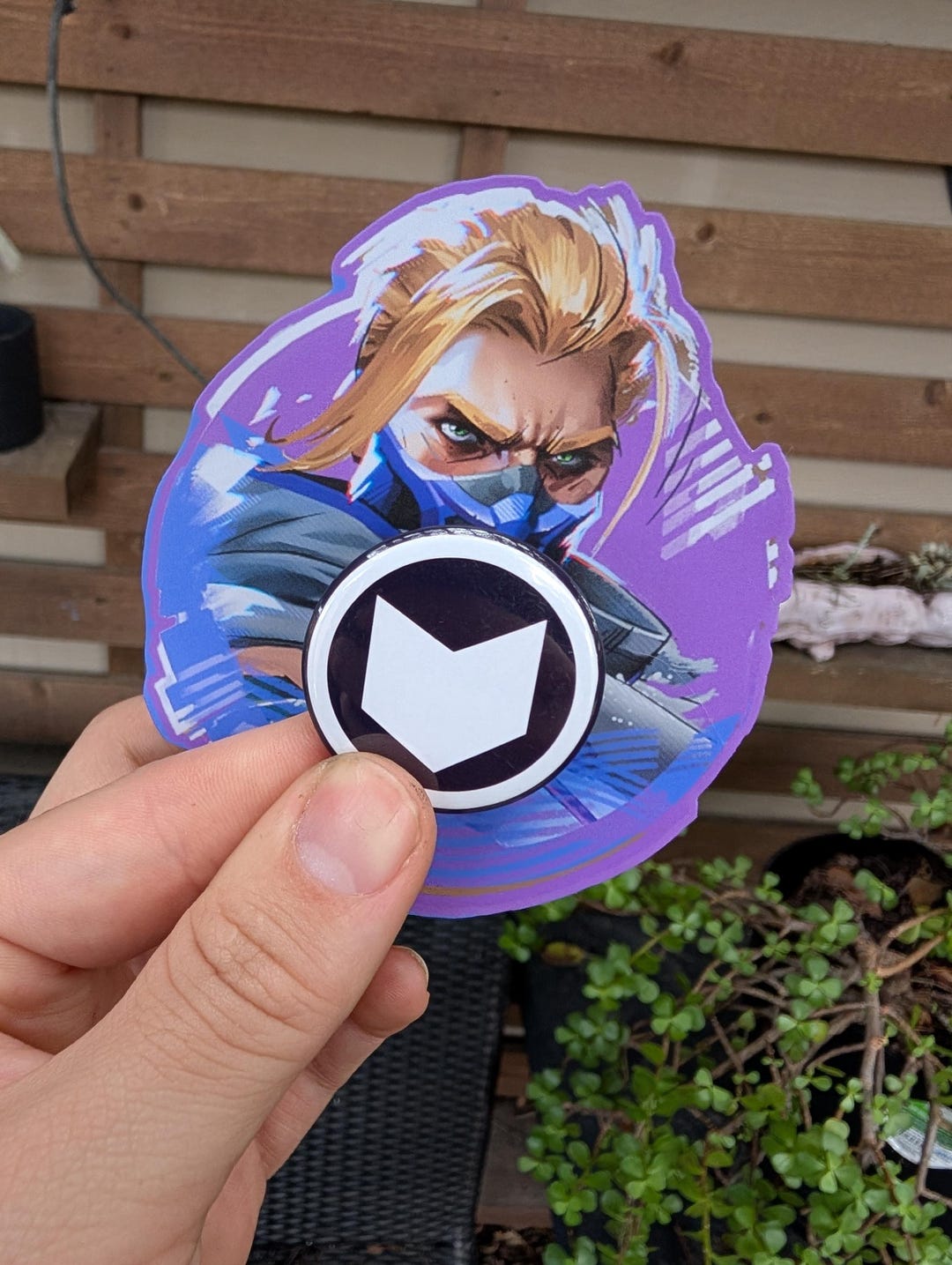 Marvel Rivals Hawkeye Clint Barton Spray Sticker and Button Pin Bundle ...