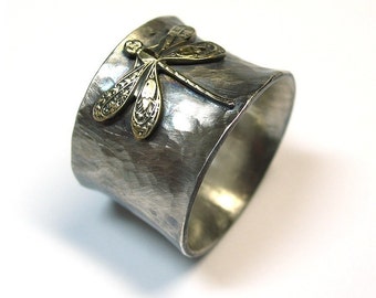 Sterling Silver Dragonfly Ring with choice of Stone