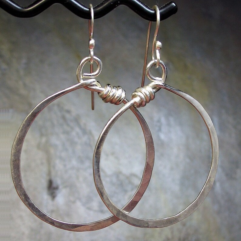 Sterling Silver Hoop Earrings Dangle Large City Lights Etsy