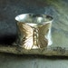 Butterfly Ring, Sterling Silver Wide Band, Insect Nature Garden - On Golden Wings