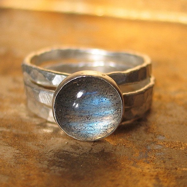 Mists of Avalon  - Stack of 3 Rings with Labradorite