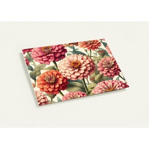 Cartões de felicitações de zínia (pacote com 10 com envelopes)