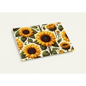 Cartes de voeux tournesol (lot de 10 avec enveloppes)