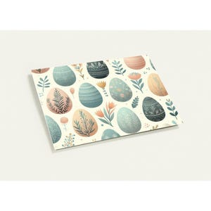 Tarjetas de felicitación con forma de huevo de Pascua en tonos pastel (paquete de 10 con sobres)