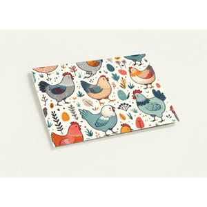 Cartes de voeux poulet (paquet de 10 avec enveloppes)