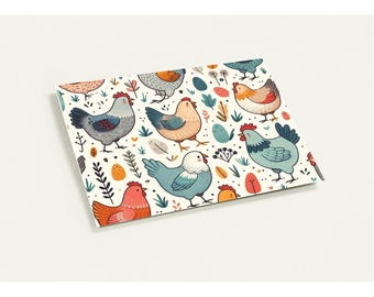 Tarjetas de felicitación con forma de pollo (paquete de 10 con sobres)