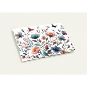 Cartões de felicitações de flores desabrochando (pacote com 10 com envelopes)