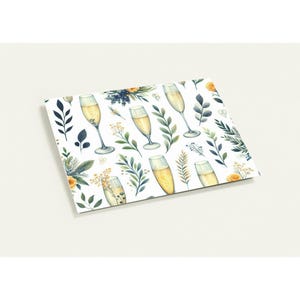 Cartes de voeux champagne (lot de 10 avec enveloppes)