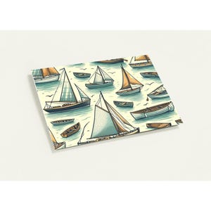 Cartões de felicitações de barco (pacote com 10 com envelopes)