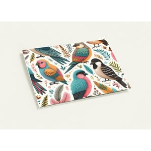 Cartes de voeux oiseaux (lot de 10 avec enveloppes)