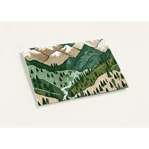 Cartões de felicitações de montanhas (pacote com 10 com envelopes)