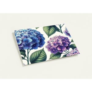 Tarjetas de felicitación con hortensias (paquete de 10 con sobres)