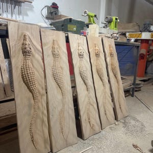 Wooden Carved Crocodile Sculpture, Unique Natural Wood Home Decor, Perfect for Living Room or Office
Large Size Crocodile Wood Sculpture, Wall Hanging Wooden Wall Art, Rustic Modern Home Decoration, Set of 3 Crocodile Wood Sculpture,3D Wall Decor