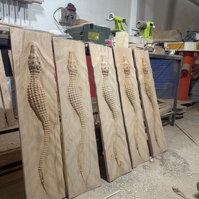 Wooden Carved Crocodile Sculpture, Unique Natural Wood Home Decor, Perfect for Living Room or Office
Large Size Crocodile Wood Sculpture, Wall Hanging Wooden Wall Art, Rustic Modern Home Decoration, Set of 3 Crocodile Wood Sculpture,3D Wall Decor
