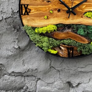 Olive Wood and Moss Wall Decor, Fine Design Wooden Wall Clock ...