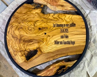 Olive Tree Wall Clock with Personalized Text, Anniversary Gift for Couples, Special Decor for Weddings, Anniversaries, Retirement and Office