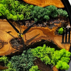 Naturel Moss Wood Wall Clock, Handcrafted Rustic Tree Slice Wall Clock ...